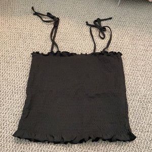 Polly Esther crop top scalloped edge tie straps